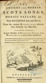 Tapa de The ancient and modern Scots songs, heroic ballads, &c
