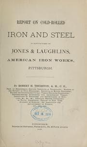 Tapa de Report on cold-rolled iron and steel