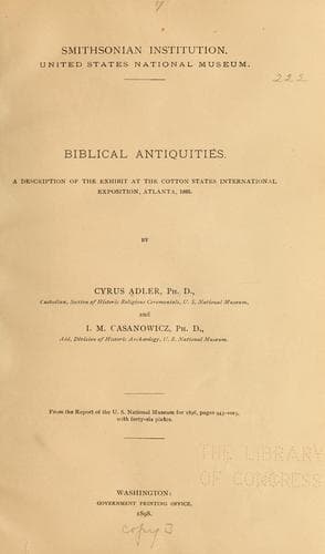 Tapa de Biblical antiquities