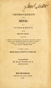 Tapa de The improvement of the mind