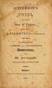 Tapa de Jefferson's notes, on the state of Virginia