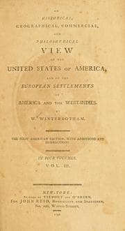 Tapa de An historical, geographical, commercial, and philosophical view of the United States of America, and of the European settlements in America and the West-Indies