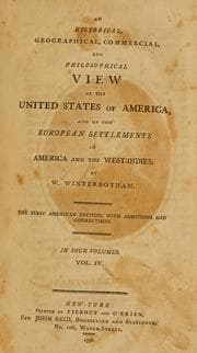 Tapa de An historical, geographical, commercial, and philosophical view of the United States of America, and of the European settlements in America and the West-Indies