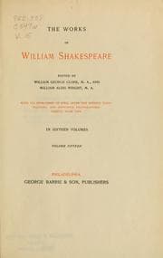 Tapa de The Works of William Shakespeare in Sixteen Volumes - Volume Fifteen