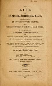 Tapa de The life of Samuel Johnson, L.L.D., comprehending an account of his studies and numerous works, in chronological order
