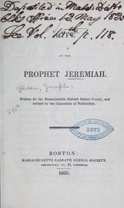 Tapa de The life of the prophet Jeremiah