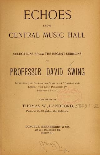 Tapa de Echoes from Central Music Hall