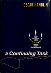 Tapa de A continuing task; the American Jewish Joint Distribution Committee