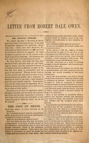 Tapa de Letter from Robert Dale Owen