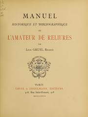 Tapa de Manuel historique et bibliographique de l'amateur de reliures