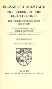 Tapa de Elizabeth Montagu, the queen of the bluestockings