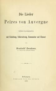 Tapa de Die Lieder Peires von Auvergne