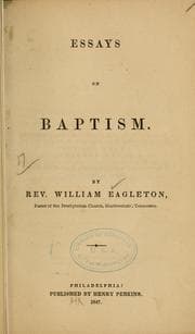 Tapa de Essay on baptism