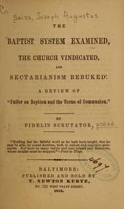 Tapa de The Baptist system examined