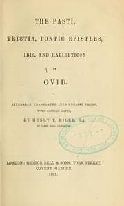 Tapa de The Fasti, Tristia, Pontic Epistles, Ibis, and Halieuticon