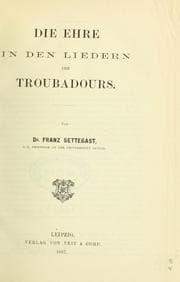 Tapa de Die Ehre in den Liedern des Troubadours