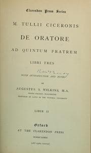 Tapa de M. Tulli Ciceronis De oratore