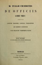 Tapa de M. Tulli Ciceronis De officiis