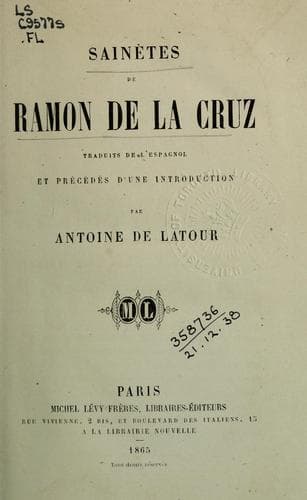 Tapa de Sainètes ..