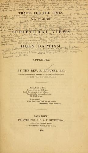 Tapa de Scriptural views of holy baptism