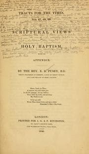 Tapa de Scriptural views of holy baptism