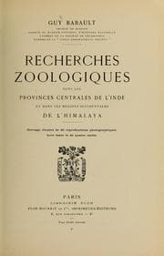 Tapa de Recherches zoologiques dans les provinces centrales de l'Inde et dans les régions occidentales de l'Himalaya
