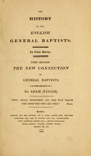Tapa de The history of the English General Baptists