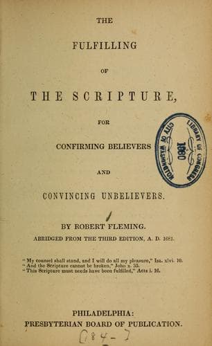 Tapa de The fulfilling of the scripture...