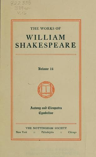Tapa de Plays (Antony and Cleopatra / Cymbeline)