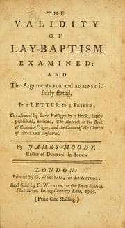 Tapa de The validity of lay-baptism examined