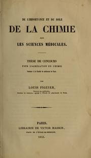 Tapa de De l'importance et du role de la chimie dans les sciences médicales