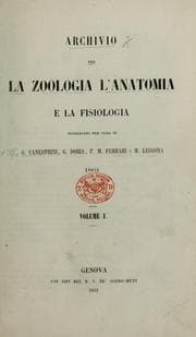 Tapa de Archivio per la zoologia, l'anatomia e la fisiologia