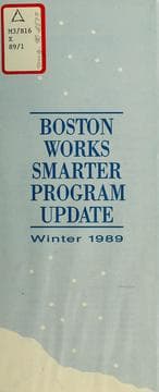Tapa de Boston works harder program update: winter 1989
