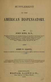Tapa de Supplement to the American dispensatory