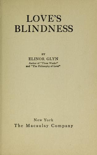 Tapa de Love's blindness