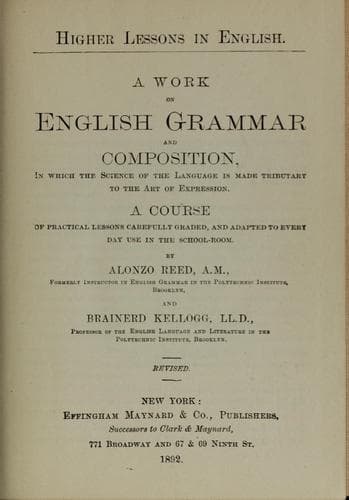 Tapa de A work on English grammar and composition