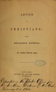 Tapa de Advice to Christians with a religious journal