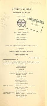 Tapa de Official roster, Dorchester day parade, June 14, 1964