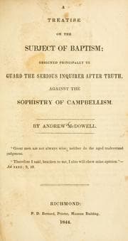 Tapa de A treatise on the subject of baptism
