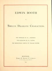 Tapa de Edwin Booth in twelve dramatic characters