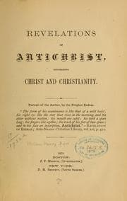 Tapa de Revelations of Antichrist, concerning Christ and Christianity ...