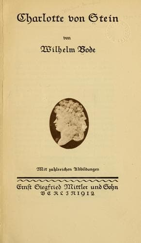 Tapa de Charlotte von Stein