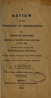 Tapa de A review of the evidences of Christianity