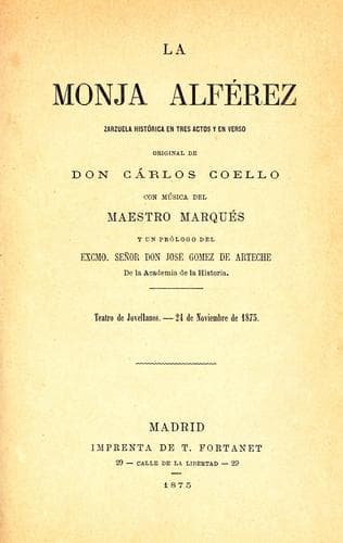 Tapa de La monja Alférez