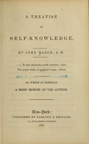 Tapa de A treatise on self-knowledge