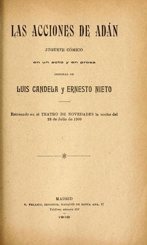 Tapa de Las acciones de Adán