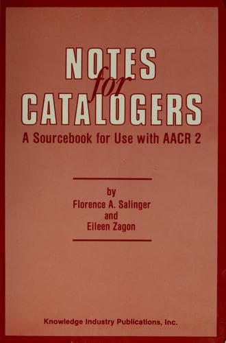 Tapa de Notes for catalogers