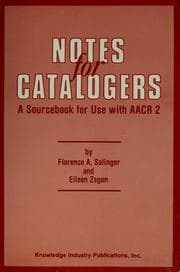Tapa de Notes for catalogers