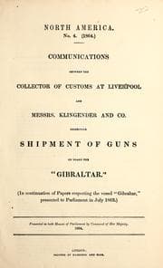 Tapa de Communications between the Collector of Customs at Liverpool and Messrs. Klingender and Co. respecting shipment of guns on board the "Gibraltar."