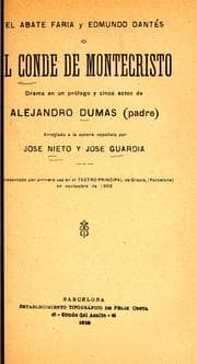 Tapa de El abate Faria y Edmundo Dantés, o, El conde de Montecristo